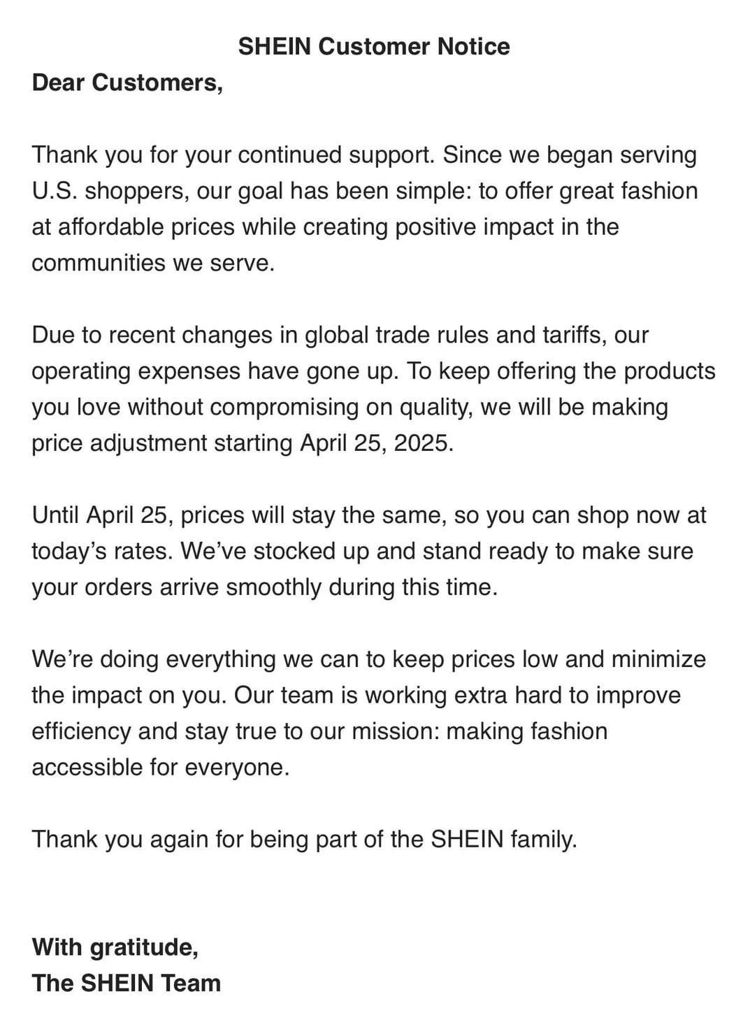 Shein-tarrifs-News